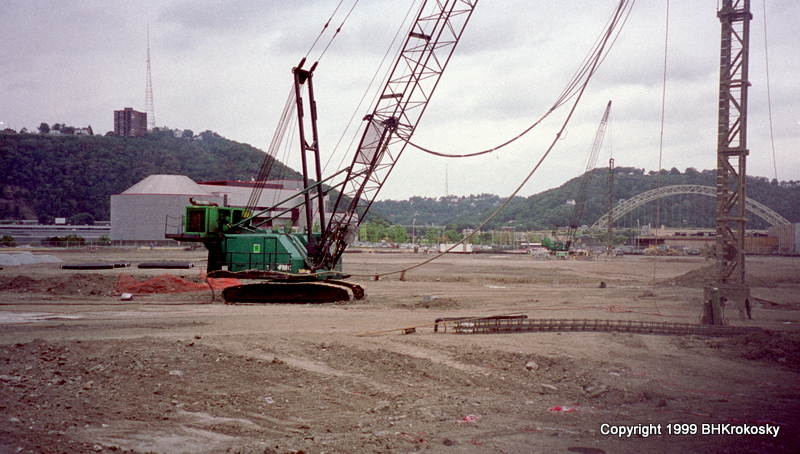 Crane Drilling Foundation Elements of PNC Park