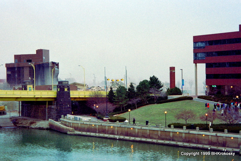 Ruble is all that remains after the demolition of Three Rivers Plaza; PNC Park soon to come.