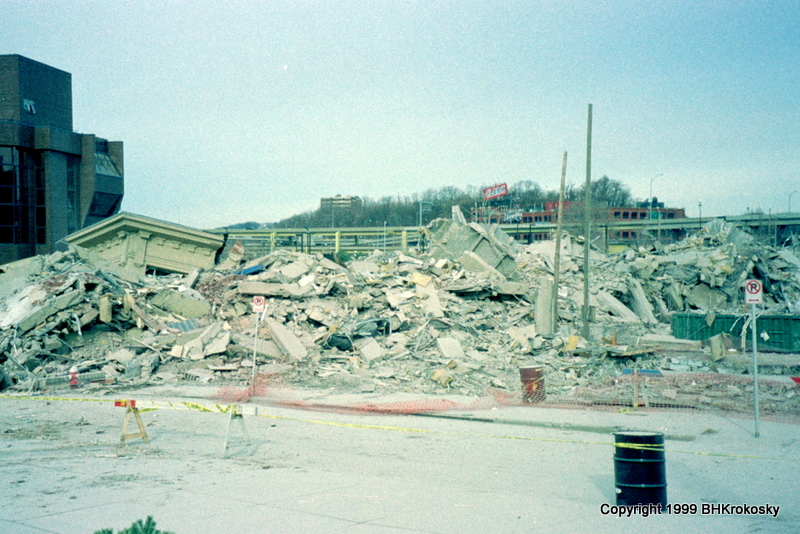 Close view of the ruble after the demolition of Three Rivers Plaza, making way for PNC Park